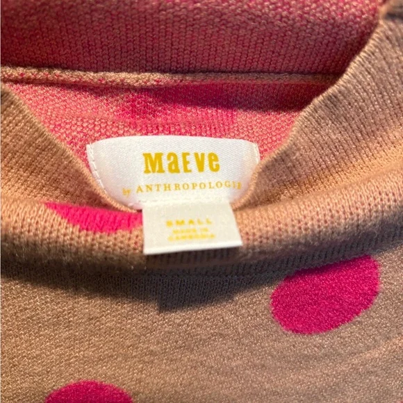 Maeve by Anthropologie Polka Dot Sweater - Tan and Pink - Picture 2 of 4